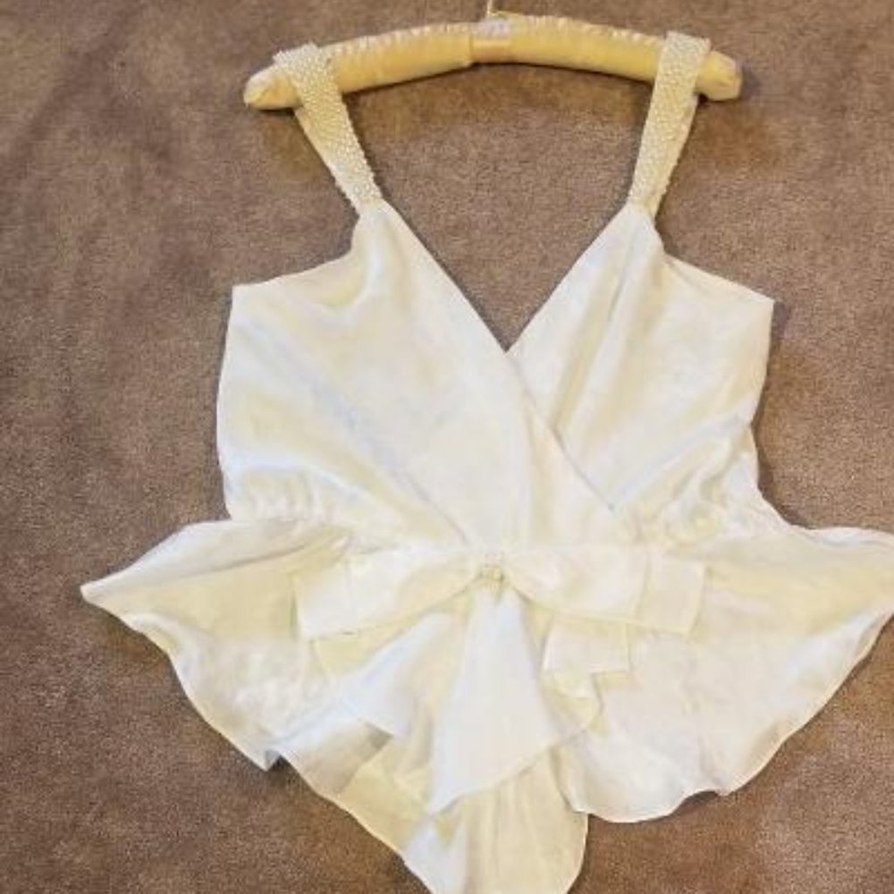 Victoria's Secret Bridal Ivory Nightie with Beaded Straps Size M/L